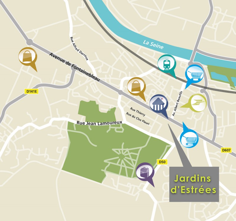 Jardins d'Estrées - Saint-Fargeau-Ponthierry Plan